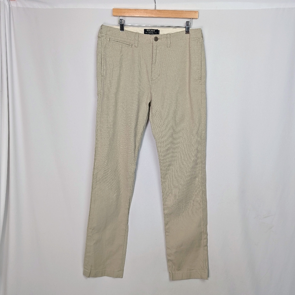 CC Filson Pants Mens 32X34 Trim Fit Tan Khaki Straight Leg Outdoor Cotton